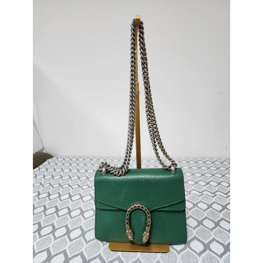 Gucci Small Leather Dionysus Crossbody Bag Green